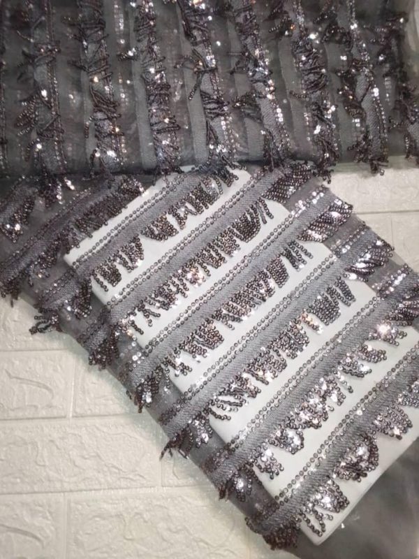 Silver lace with fringes